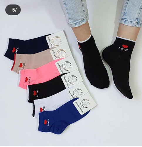 🧦جوراب نیم ساق قلب ✳️لبه کنگره ای ✳️ریز بافت باتراکم بالا ✳️ضدحساسیت 📏سایزبندی:فری سایزاز۳۶تا۴۱ 🎨رنگ بندی:مشکی/سفید/سرمه ای/صورتی/نخودی 💰قی..مت:20T